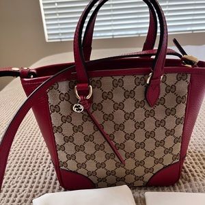Gucci Bree Red and Monogram Handbag